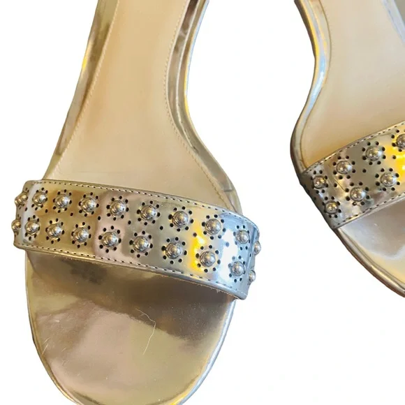 B BRIAN ATWOOD Metallic Studded Ankle Wrap Kendall Sandal - Picture 7 of 10